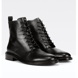 Vince Cabria Black Leather Ankle Boots